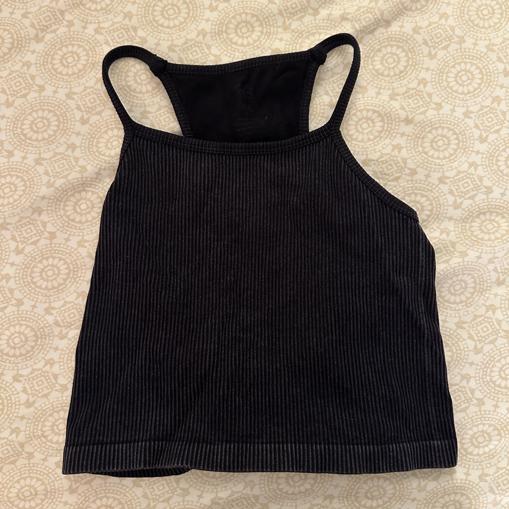 Black Ribbed Women's Top